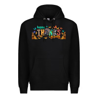 Black Happy thanksgiving Premium Hoodie - CowhideDigitalArt