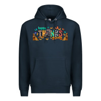 Navy Happy thanksgiving Premium Hoodie - CowhideDigitalArt