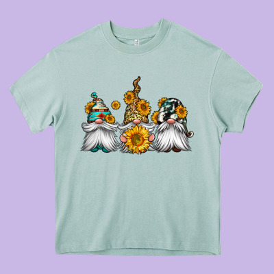 Western Sunflowers Gnomes Heavy Core Tee Designed By Jasminsmagicworld