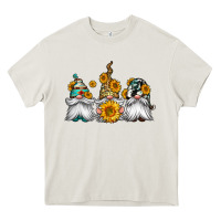 Cream western sunflowers gnomes Heavy Core Tee - Jasminsmagicworld