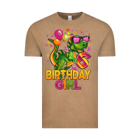 Vintage Coffee 6th birthday girl t rex pink Vintage Tee - CowGirlArtShop