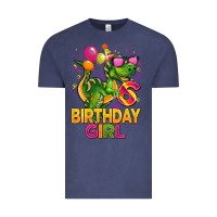 Vintage Denim 6th birthday girl t rex pink Vintage Tee - CowGirlArtShop