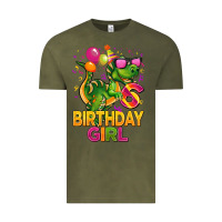 Vintage Olive 6th birthday girl t rex pink Vintage Tee - CowGirlArtShop