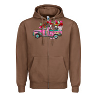 Chestnut farm animals valentine truck Zipper Hoodie - RacoonDesign