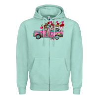 Seafoam farm animals valentine truck Zipper Hoodie - RacoonDesign