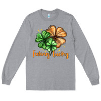 Heather Grey Feeling lucky with clover Long Sleeve Tee - HowdyJamesFarm