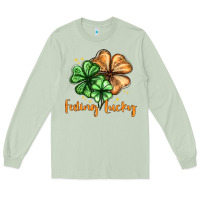 Matcha Feeling lucky with clover Long Sleeve Tee - HowdyJamesFarm