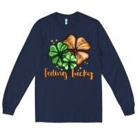 Navy Feeling lucky with clover Long Sleeve Tee - HowdyJamesFarm