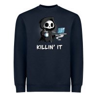 Navy killin' it shirt funny grim reaper halloween sarcasm Heavyweight Sweatshirt - trangStudio