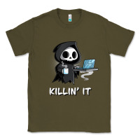 Army Green killin' it shirt funny grim reaper halloween sarcasm Classic Tee - trangStudio