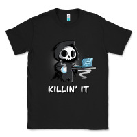 Black killin' it shirt funny grim reaper halloween sarcasm Classic Tee - trangStudio