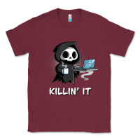 Burgundy killin' it shirt funny grim reaper halloween sarcasm Classic Tee - trangStudio