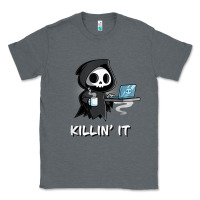 Charcoal Heather killin' it shirt funny grim reaper halloween sarcasm Classic Tee - trangStudio