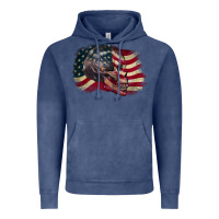 Vintage Denim skull with american flag 4th of july Vintage Hoodie - CowGirlArtShop