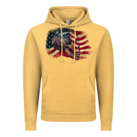 Vintage Mustard skull with american flag 4th of july Vintage Hoodie - CowGirlArtShop