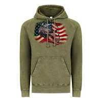 Vintage Olive skull with american flag 4th of july Vintage Hoodie - CowGirlArtShop
