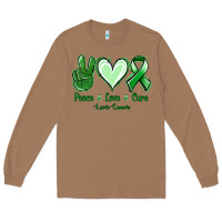 Toasted Coconut Peace Love Cure Liver Cancer Long Sleeve Tee - Jasminsmagicworld