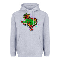 Heather Grey merry Christmas y'all Texas map Heavyweight Hoodie - BarkalooDesign
