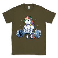 Army Green Unicorn Weightlifting T Fitness Gym Deadlift Rainbow Gifts Party Men W Classic Tee - trangStudio
