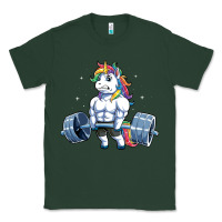 Sports Green Unicorn Weightlifting T Fitness Gym Deadlift Rainbow Gifts Party Men W Classic Tee - trangStudio