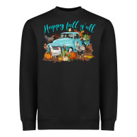 Black Happy Fall Y'all Heavyweight Sweatshirt - LillyAllenDesigns
