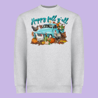 Happy Fall Y'all Heavyweight Sweatshirt Designed By Lillyallendesigns