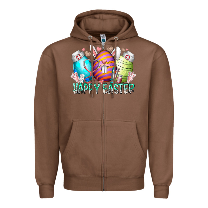 Happy Easter Day Eggs Nurse Zipper Hoodie by RacoonDesign | Teevron