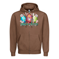 Chestnut happy easter day eggs nurse Zipper Hoodie - RacoonDesign