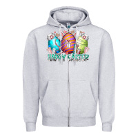 Heather Grey happy easter day eggs nurse Zipper Hoodie - RacoonDesign