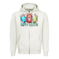 Oatmeal Heather happy easter day eggs nurse Zipper Hoodie - RacoonDesign