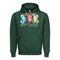 Sports Green happy easter day eggs nurse Zipper Hoodie - RacoonDesign