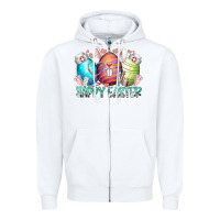 White happy easter day eggs nurse Zipper Hoodie - RacoonDesign