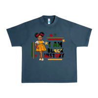 Midnight Navy i am black history black girl peekaboo juneteenth Urban Heavy Tee - CowGirlArtShop