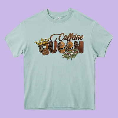Caffeine Queen Heavy Core Tee Designed By Barkaloodesign