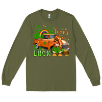 Army Green St. Patrick's Loads of luck with gnome Long Sleeve Tee - HowdyJamesFarm