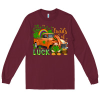 Burgundy St. Patrick's Loads of luck with gnome Long Sleeve Tee - HowdyJamesFarm