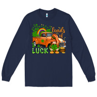 Navy St. Patrick's Loads of luck with gnome Long Sleeve Tee - HowdyJamesFarm