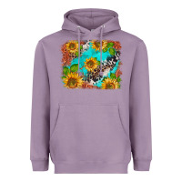 Lavender western sunflowers turquoise cowhide  tooled leather Heavyweight Hoodie - BarkalooDesign