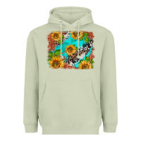 Matcha western sunflowers turquoise cowhide  tooled leather Heavyweight Hoodie - BarkalooDesign