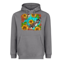 Storm western sunflowers turquoise cowhide  tooled leather Heavyweight Hoodie - BarkalooDesign