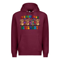 Burgundy Its Okay To Be Different Premium Hoodie - CowhideDigitalArt