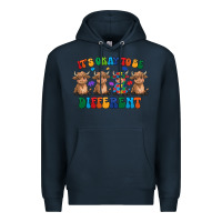 Navy Its Okay To Be Different Premium Hoodie - CowhideDigitalArt