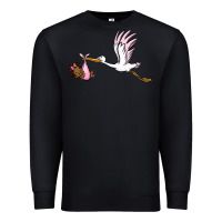 Stork With Black Baby Girl Premium Sweatshirt | Teevron