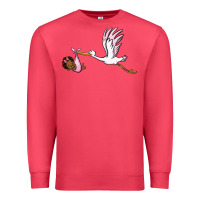 Cardinal stork with black baby girl Premium Sweatshirt - BarkalooDesign