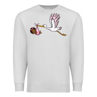 Dove Grey stork with black baby girl Premium Sweatshirt - BarkalooDesign