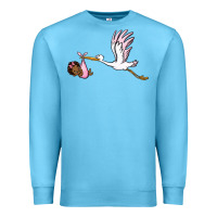 Ocean Blue stork with black baby girl Premium Sweatshirt - BarkalooDesign