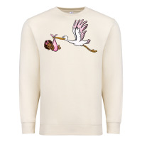 Sandshell stork with black baby girl Premium Sweatshirt - BarkalooDesign