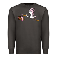 Smoke stork with black baby girl Premium Sweatshirt - BarkalooDesign