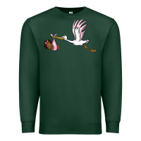 Sports Green stork with black baby girl Premium Sweatshirt - BarkalooDesign
