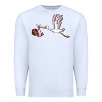 White stork with black baby girl Premium Sweatshirt - BarkalooDesign